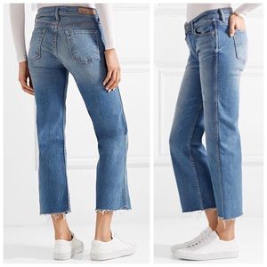 GRLFRND Joan Cropped Mid Flare Blue Jeans, Magnetic Wash sz. 25